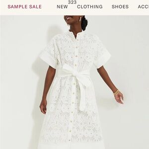 Tuckernuck Dress | White Eyelet Lace Prescott Dress | White | Size: Small